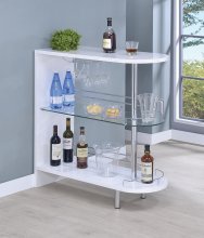 Contemporary Glossy White Bar Table
