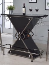 Contemporary Black Stacked Triangle Bar Unit
