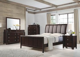 Madison Merlot and Taupe Grey Eastern King Bed