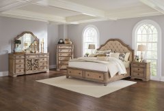 Ilana Antique Linen Eastern King Storage Bed 5-Pc.