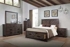 Lawndale Rustic Weathered Grey Eastern King Bed