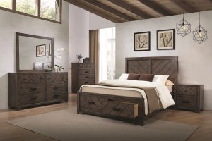 Lawndale Rustic Weathered Grey Eastern King 5-Pc.