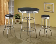2405 - Contemporary Black Bar-Height Table