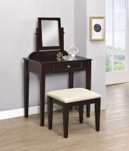 Transitional Espresso Vanity and Stool