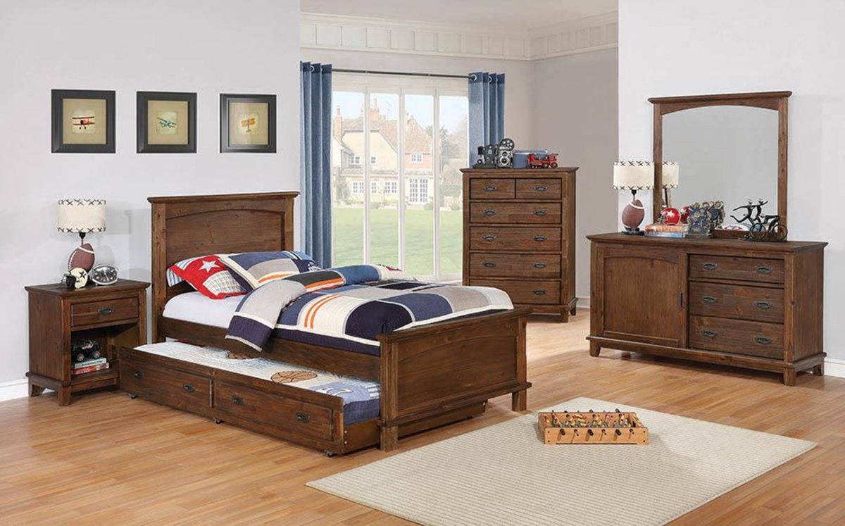 Kinsley Rustic Country Brown Twin Bed