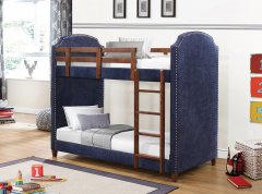 Charlene Navy Twin-over-Twin Bunk Bed