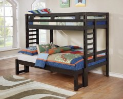 Hilshire Dark Grey Twin-over-Full Bunk Bed