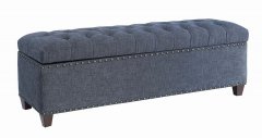Traditional Grey Button Tufted Bench