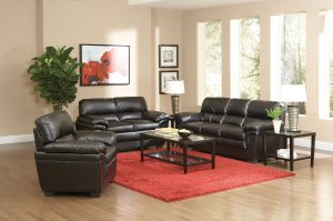 Fenmore Transitional Black Three-Piece Living Room Set