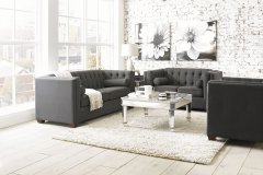 Cairns Transitional Charcoal Sofa & Love