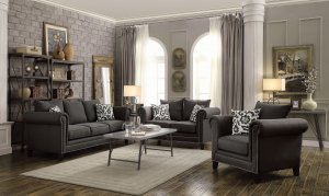 Emerson Charcoal Three-Piece Living Room Set
