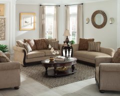 Beasley Traditional Light Brown Three-Piece Living Room Set