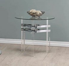 Contemporary Chrome Round Side Table