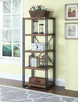 Rustic Weathered Narrow Chestnut Bookcase