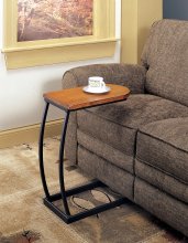 Transitional Brown and Black Accent Table