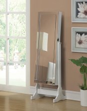 White Cheval Mirror and Jewelry Armoire