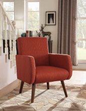 Mid-Century Modern Orange-Red Accent Chair