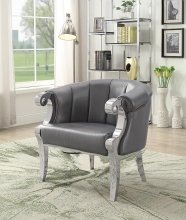 Glamorous Silver and Chrome Accent Chair
