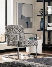 Modern Blue-Tone and Chrome Accent Chair