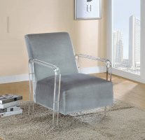 Modern Grey and Clear Accent Chair