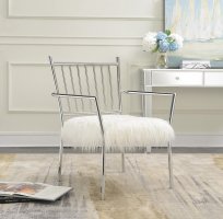 Contemporary White Accent Chair