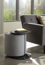 Transitional Grey Accent Table and Ottoman