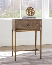 Rustic Whitewash Accent Table