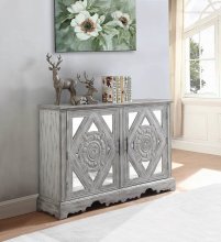 Traditional Distressed Grey Accent Cabinet