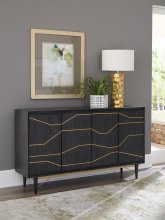 Modern Graphite and Brass Accent Cabinet