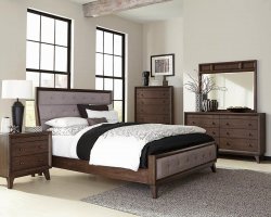 Bingham Retro-Modern Brown Queen Bed