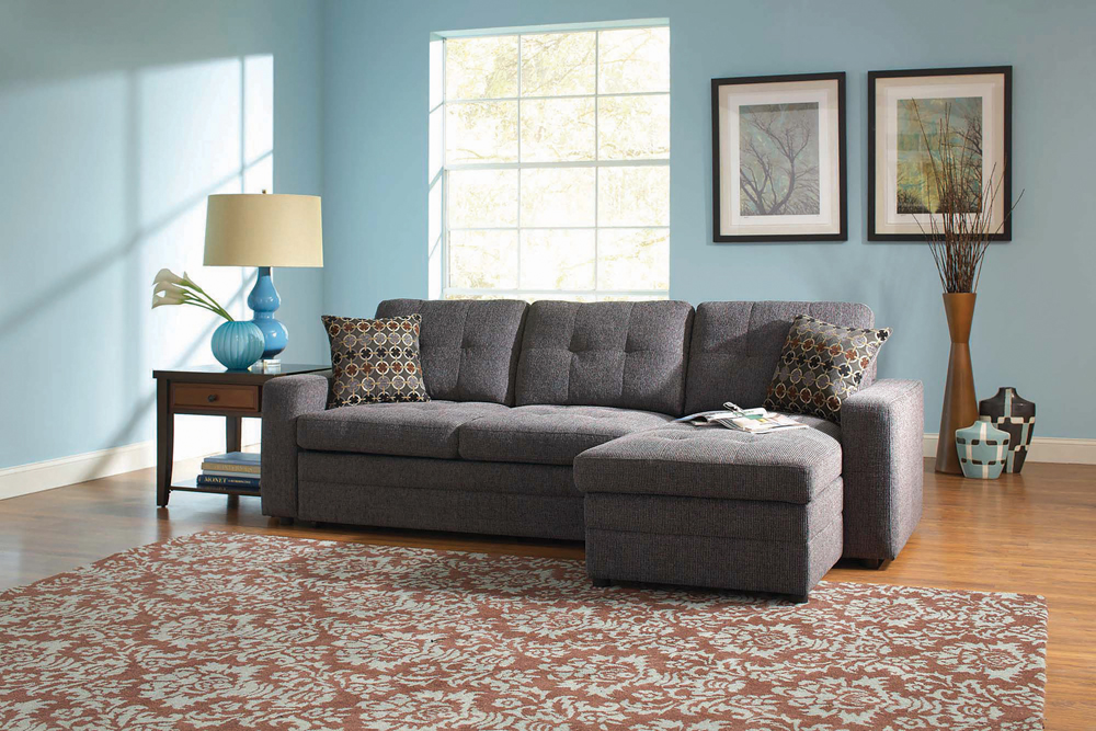 Gus Casual Charcoal Sectional - Click Image to Close