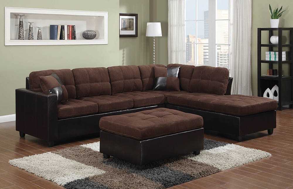Mallory Casual Chocolate Sectional - Click Image to Close